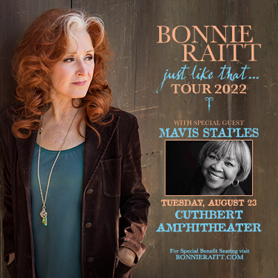 Bonnie Raitt with Mavis Staples live in concert on August 23, 2022 at The Cuthbert Amphitheater in Eugene, Oregon