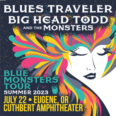 Blues Traveler and Big Head Todd and the Monsters live in concert on July 22, 2023 in The Cuthbert Amphitheater, an independent music venue in Eugene, Oregon
