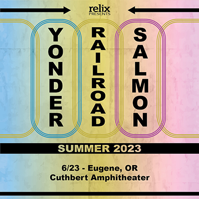 Yonder Mountain String Band plus Railroad Earth and Left Over Salmon all live in concert on June 23, 2023 at The Cuthbert Amphitheater in Eugene, Oregon