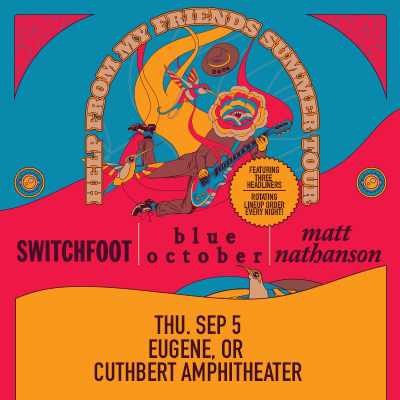Swithfoot and Blue October and Matt Nathanson live in concert at The Cuthbert Amphitheater in Eugene, Oregon