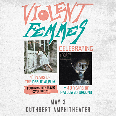 An evening with the Violent Femmes live in concert on Friday, May 3, 2024 in The Cuthbert Amphitheater in Eugene, Oregon