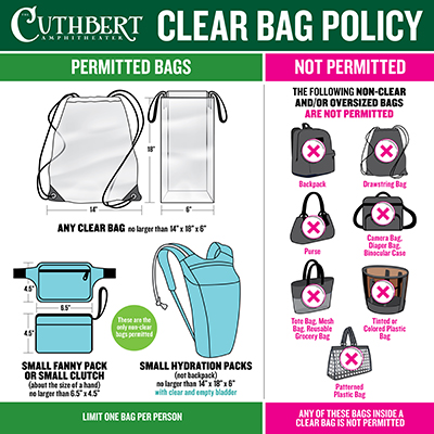 Clear Bag Policy at The Cuthbert Amphitheater in Eugene, Oregon